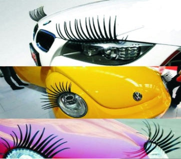 2 Pack Decorative False Eyelashes Auto Headlight Eyelid Electric Eye Stickers