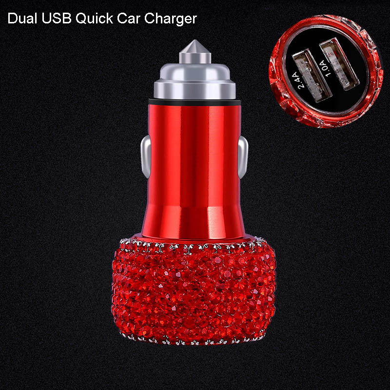 Red Rhinestone Bling Car Accessories for Women