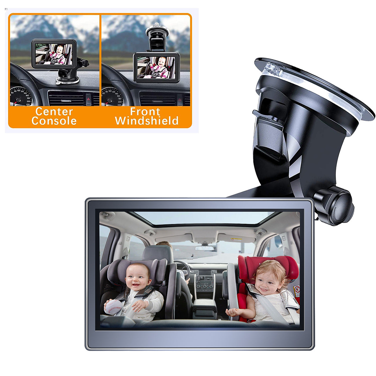 Peek-a-Boo Baby Mirror with Night Vision for Safe Driving