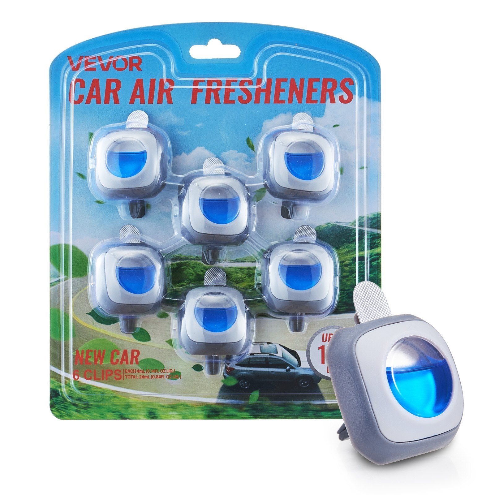 Car Air Freshener 6-Pack New Car Scent Vent Clip 4ml Each Vent Air Fresheners