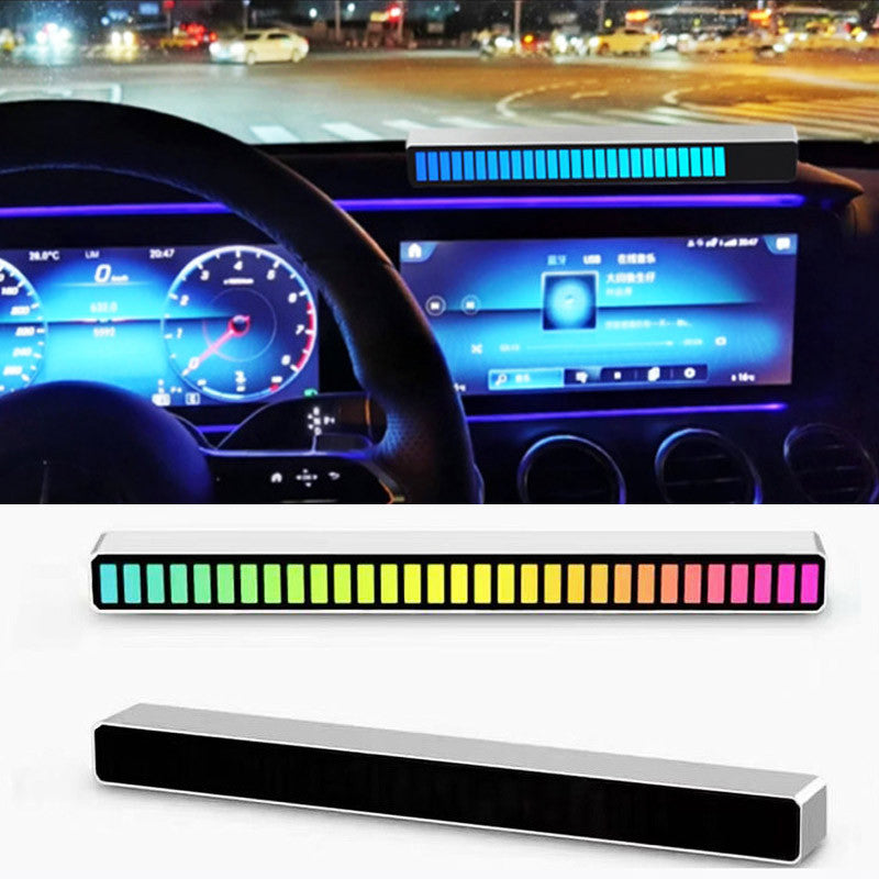 RGB Car Sound Control Ambient Light – 32-LED Voice-Activated Music Rhythm Lamp