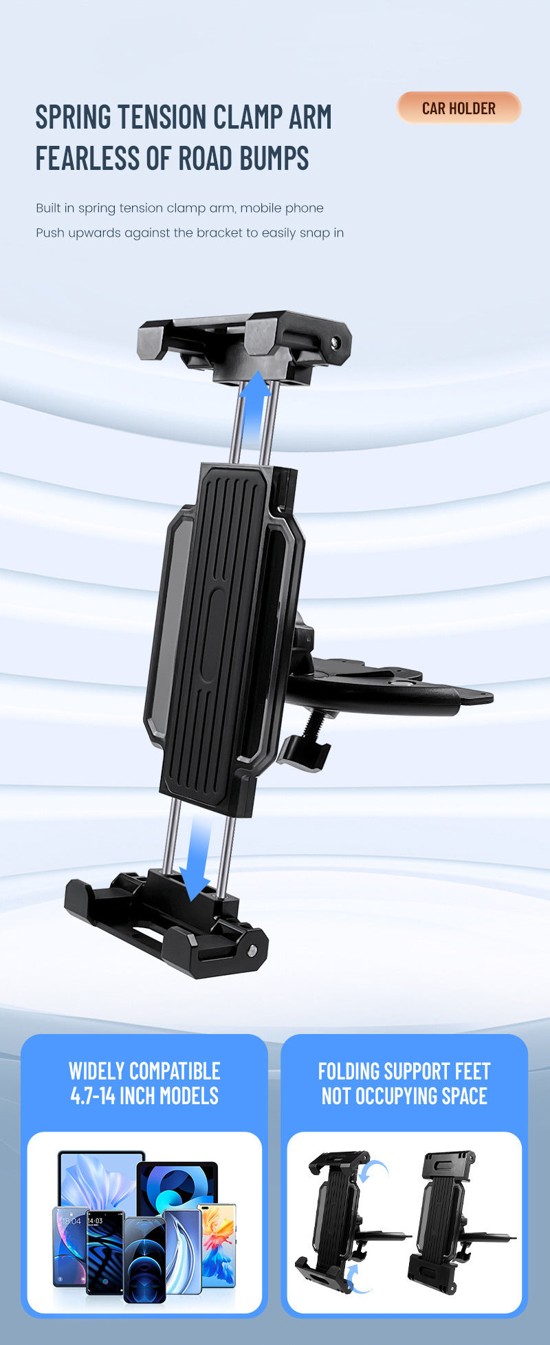 Car Mounted CD Hole Tablet Universal Phone Holder