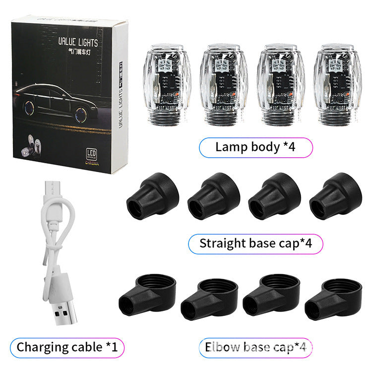 Wheel Hub Colorful Valve Light Bicycle Motorcycle Car Universal