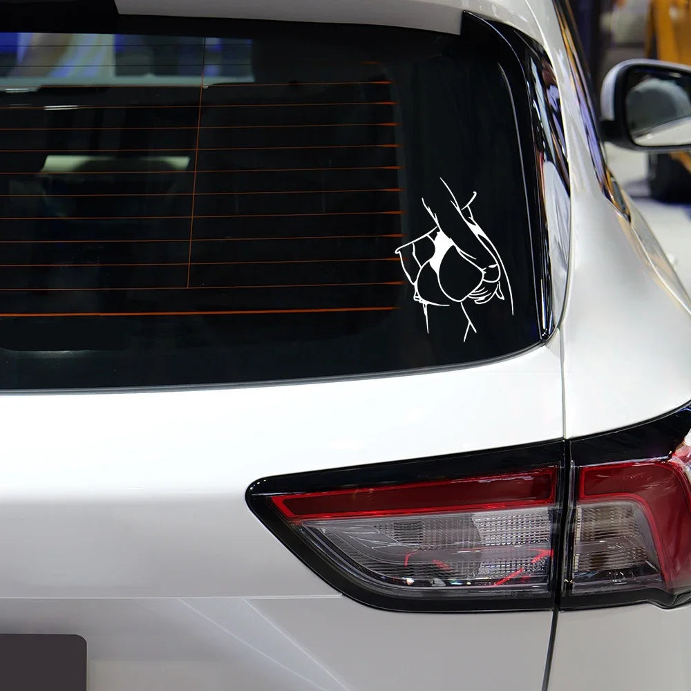 17x10cm Sexy Girl Silhouette Vinyl Decal – Curvy Design