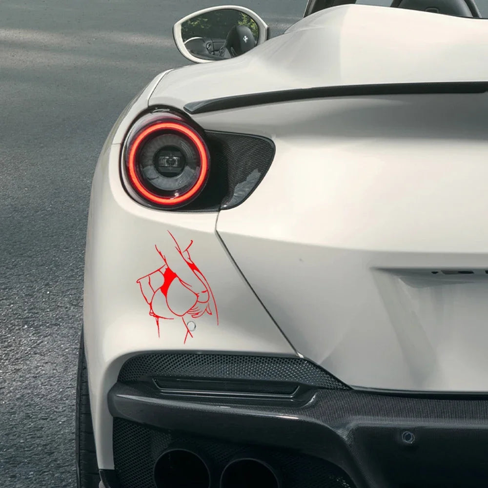 17x10cm Sexy Girl Silhouette Vinyl Decal – Curvy Design