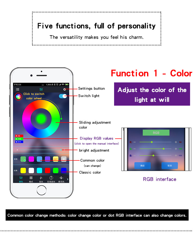 InteriorGlow RGB Light – Car Mood & Accent Lamp