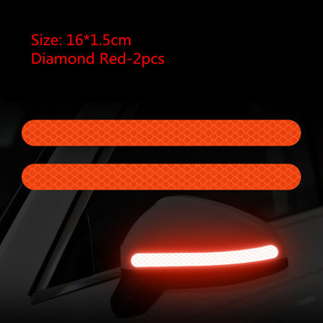 Car Reflective Rearview Mirror Warning Stickers – Night Safety Anti-Collision Strips
