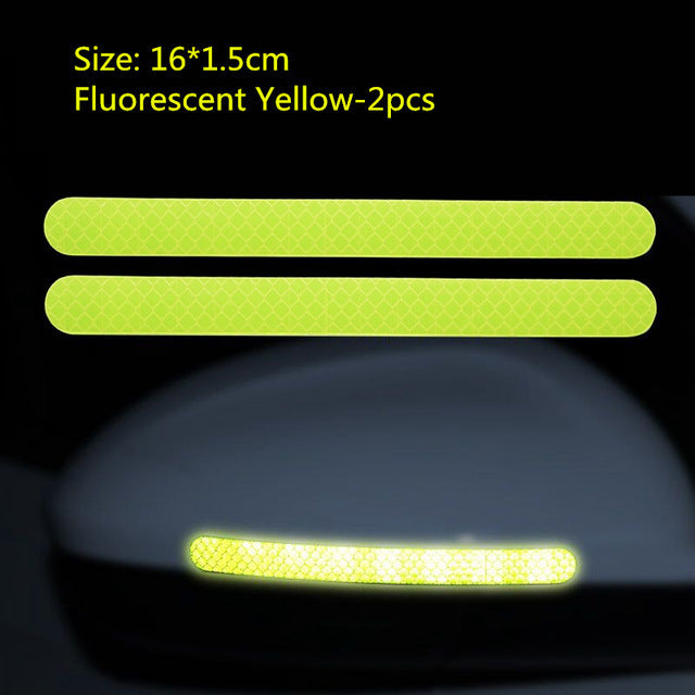 Car Reflective Rearview Mirror Warning Stickers – Night Safety Anti-Collision Strips