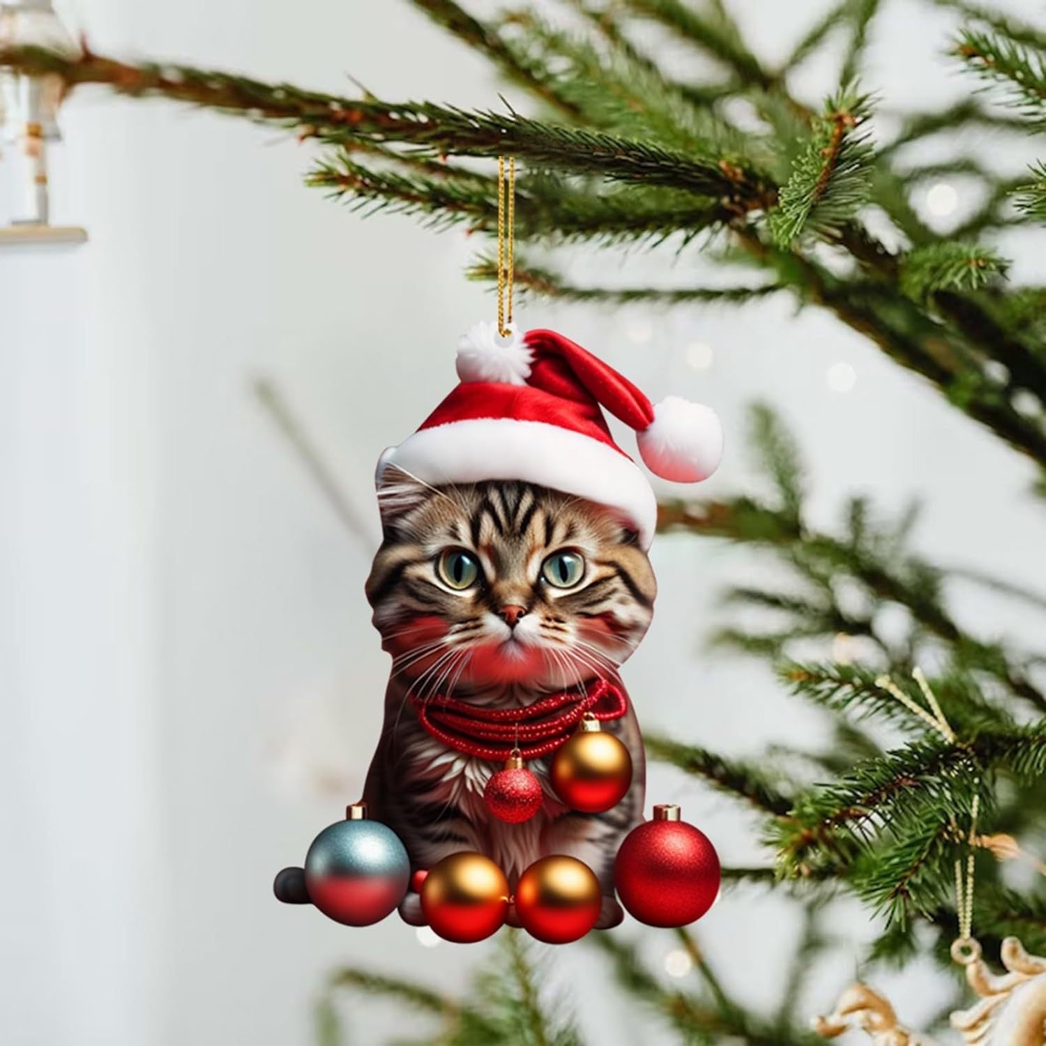 Christmas Kitty Car Pendant