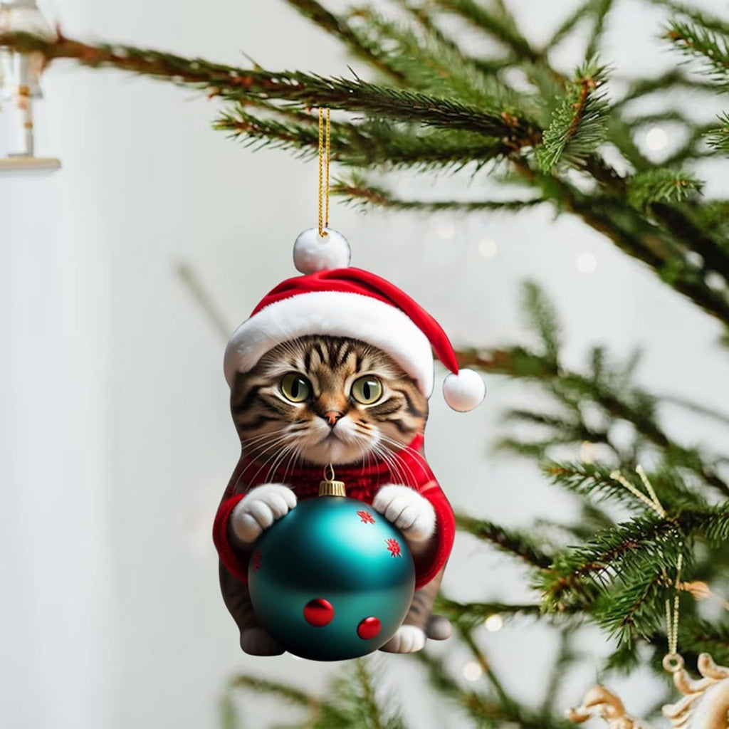 Christmas Kitty Car Pendant