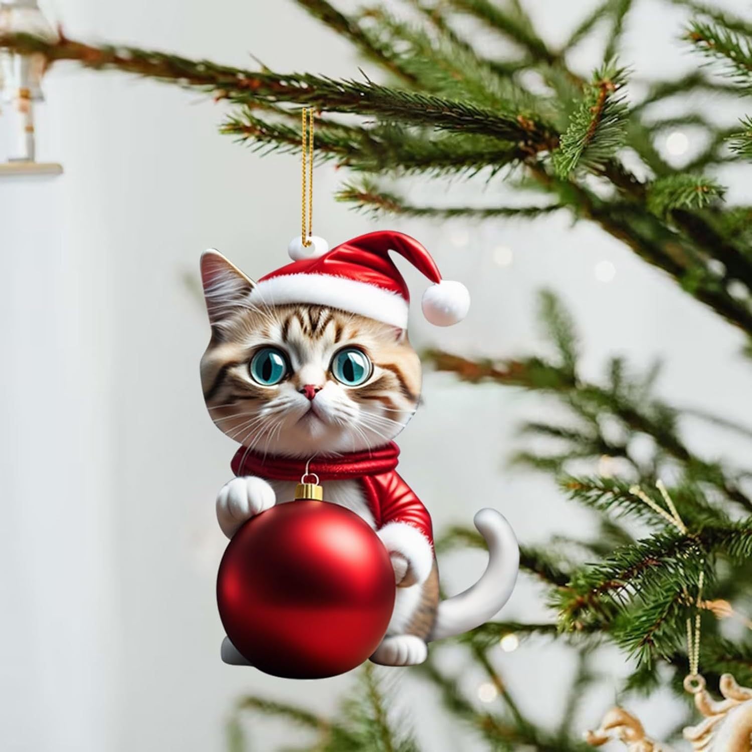 Christmas Kitty Car Pendant