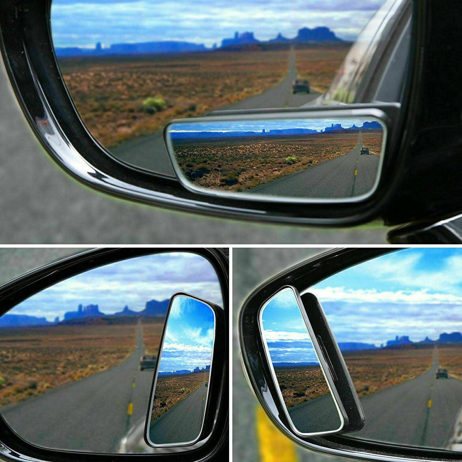 Set of 2 Stick-On 360° Blind Spot Mirrors – Wide Angle Rear View