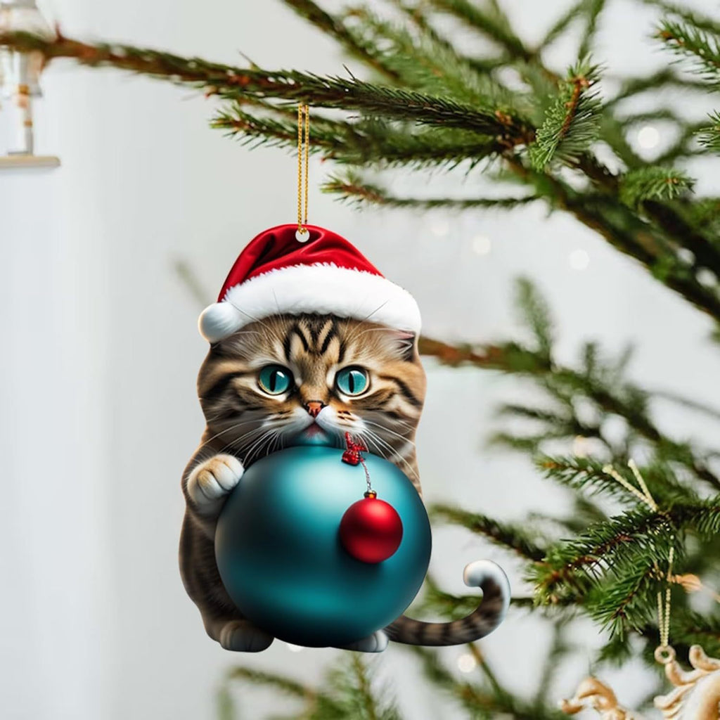 Christmas Kitty Car Pendant