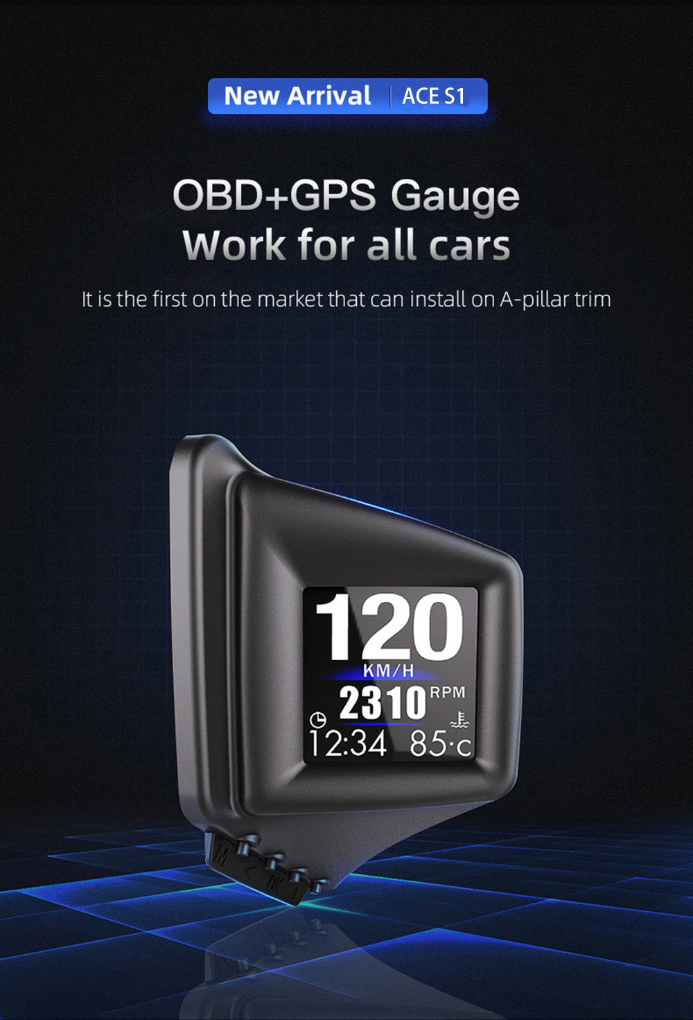 AP-1 Car HUD Display with OBD & GPS