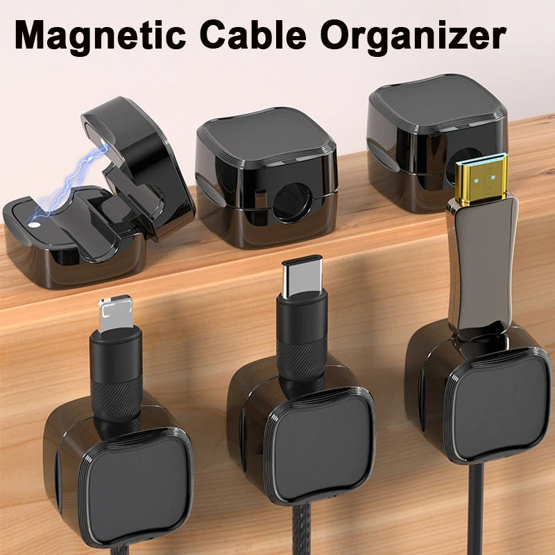 Magnetic Cable Organizer Clip for Desk – Adjustable Wire & Cord Management