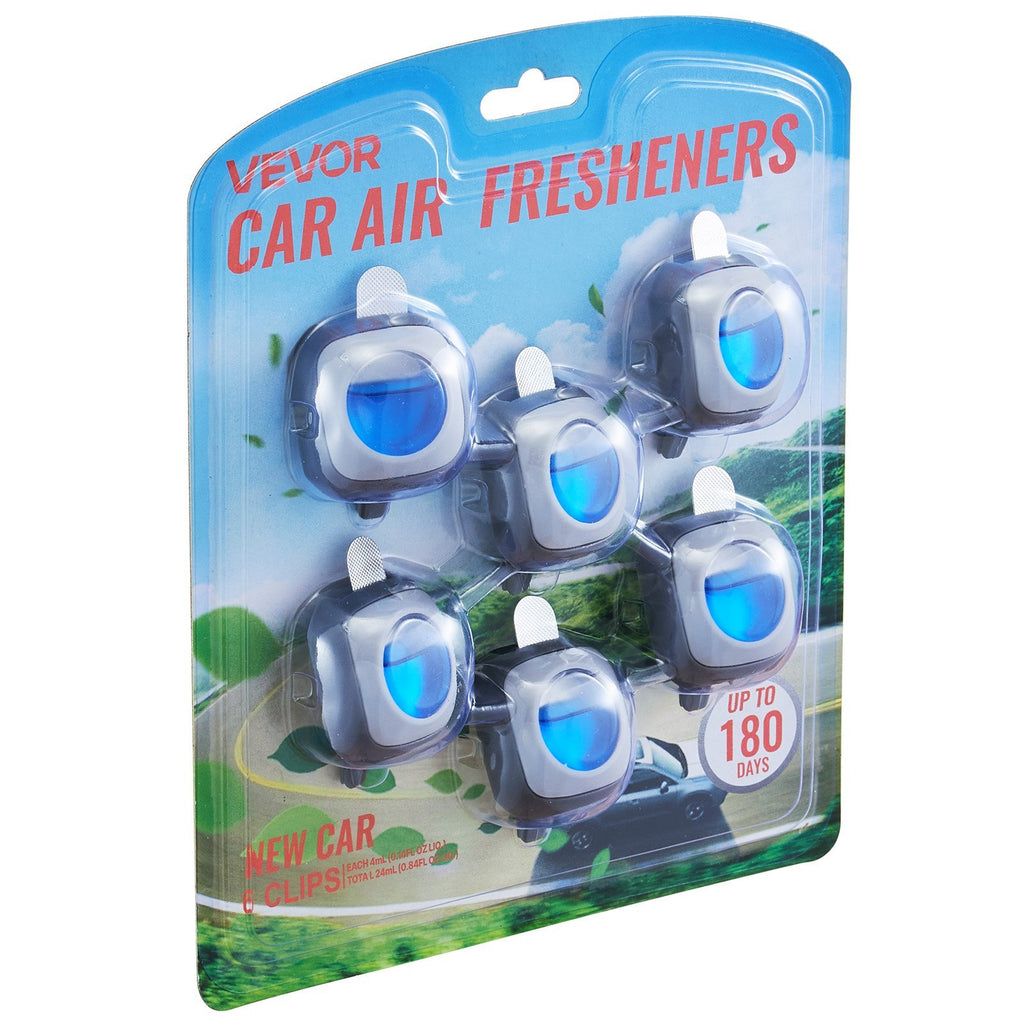 Car Air Freshener 6-Pack New Car Scent Vent Clip 4ml Each Vent Air Fresheners