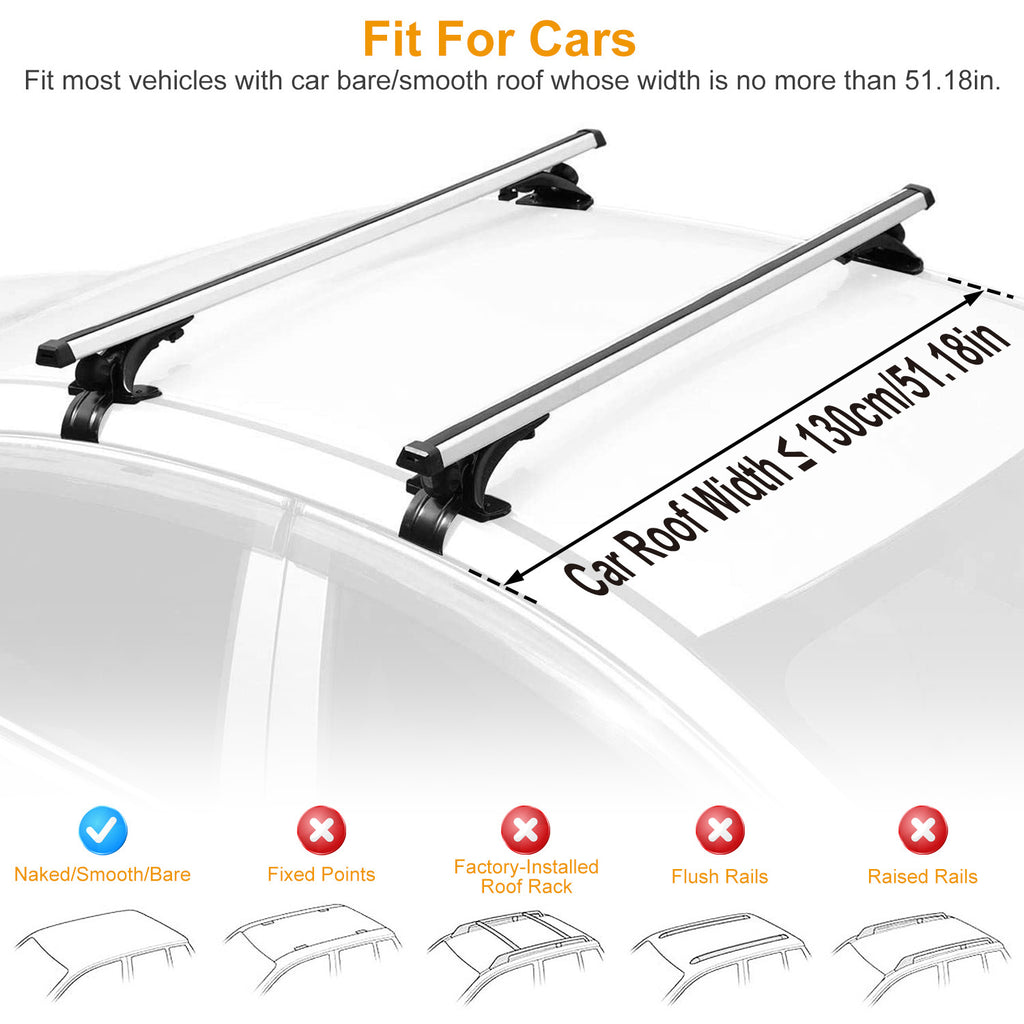 47.24" Universal Car Roof Rack Cross Bar – 165lbs Aluminum Cargo Carrier