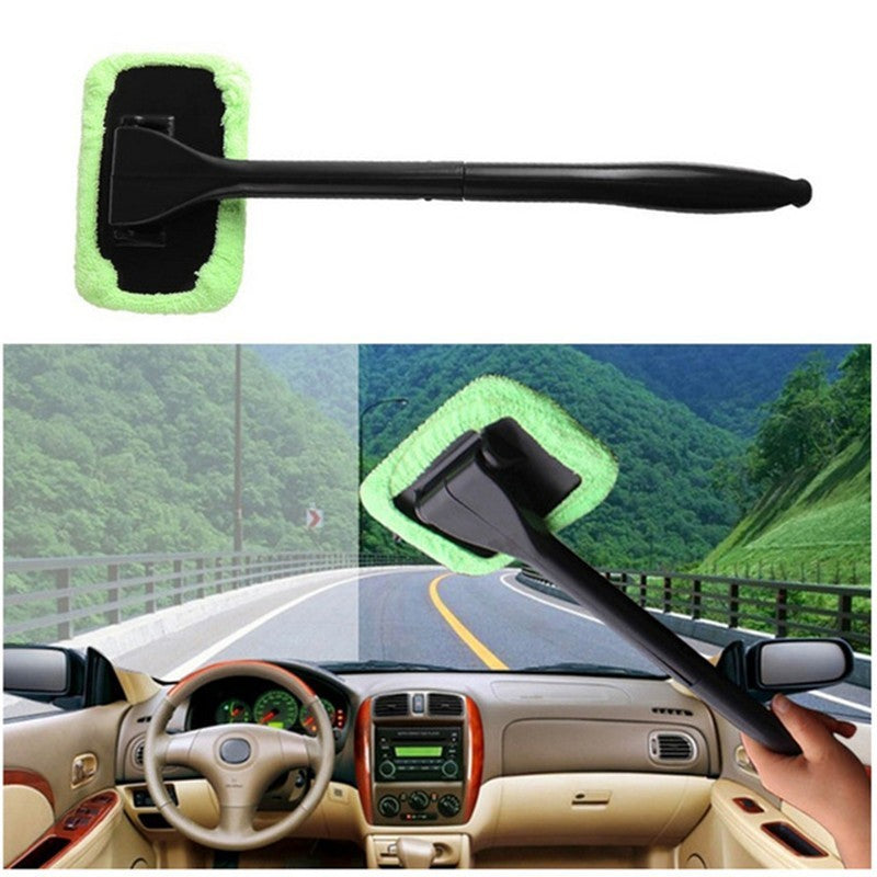 Car Windshield Cleaning Tool – Long Handle Microfiber Window Wiper Brush