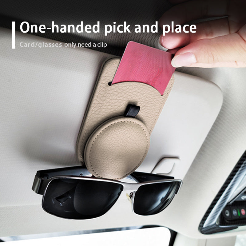 Universal Sun Visor Sunglasses Clip & Card Holder Auto Interior Accessory