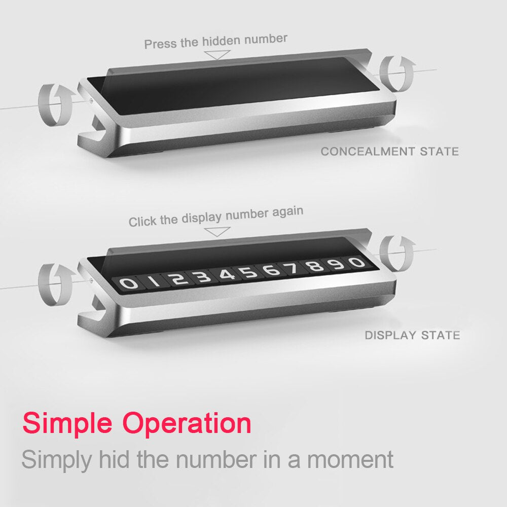 Luxe Metal Parking Plate – Temporary Contact Card