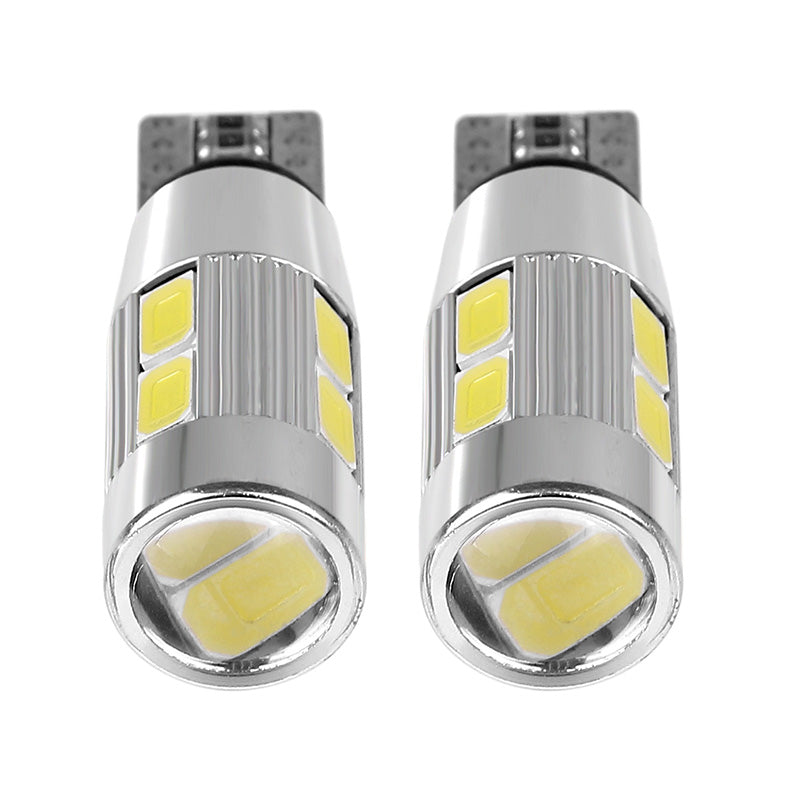 Set of 2 Cool Blue T10 W5W 194 10-LED Wedge Bulbs for Cars