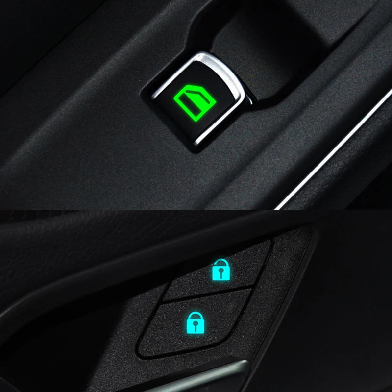 Glow-in-the-Dark Window Lifter Decal – Car Door Button Sticker