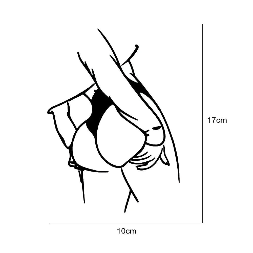 17x10cm Sexy Girl Silhouette Vinyl Decal – Curvy Design