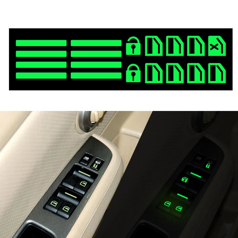 Glow-in-the-Dark Window Lifter Decal – Car Door Button Sticker