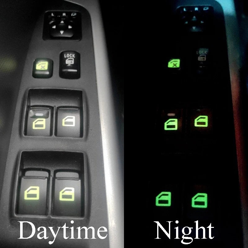 Glow-in-the-Dark Window Lifter Decal – Car Door Button Sticker