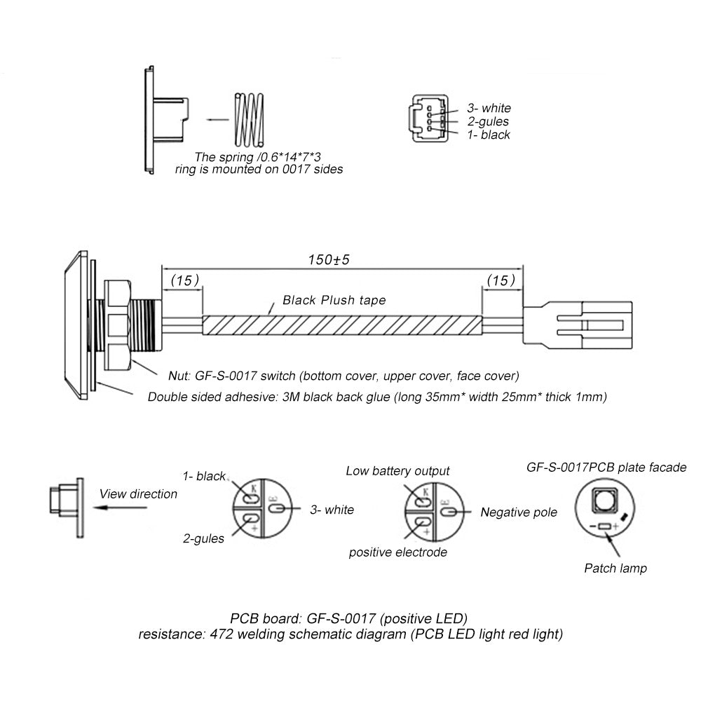 Universal Car Rear Trunk Door Light Switch Tail