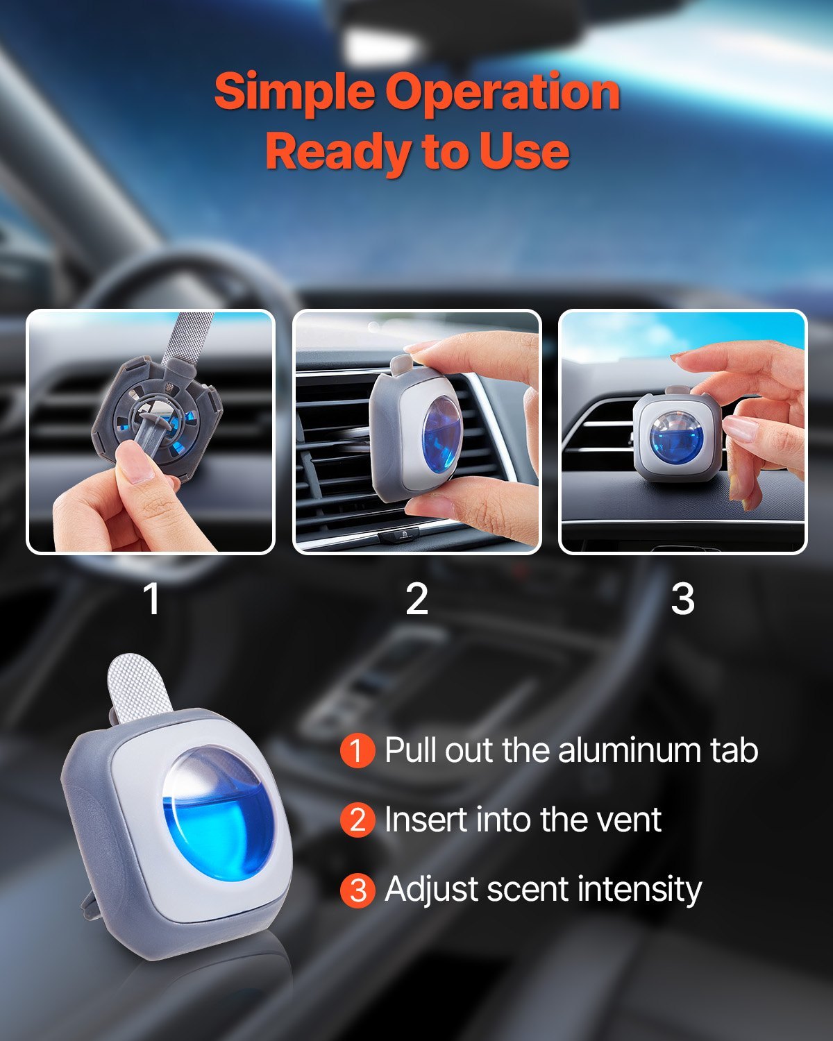 Car Air Freshener 6-Pack New Car Scent Vent Clip 4ml Each Vent Air Fresheners