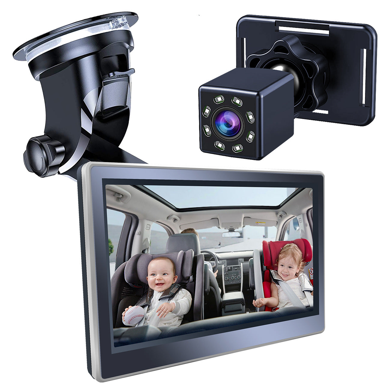 Peek-a-Boo Baby Mirror with Night Vision for Safe Driving