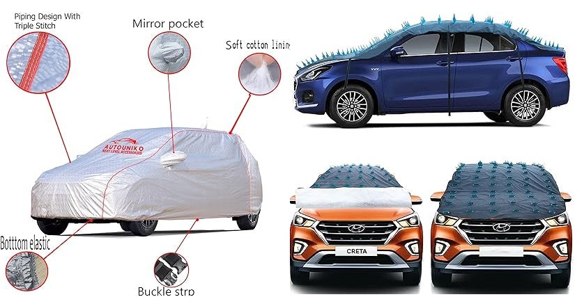 Waterproof Spike & Car Body Cover Compatible Car Cover Combo