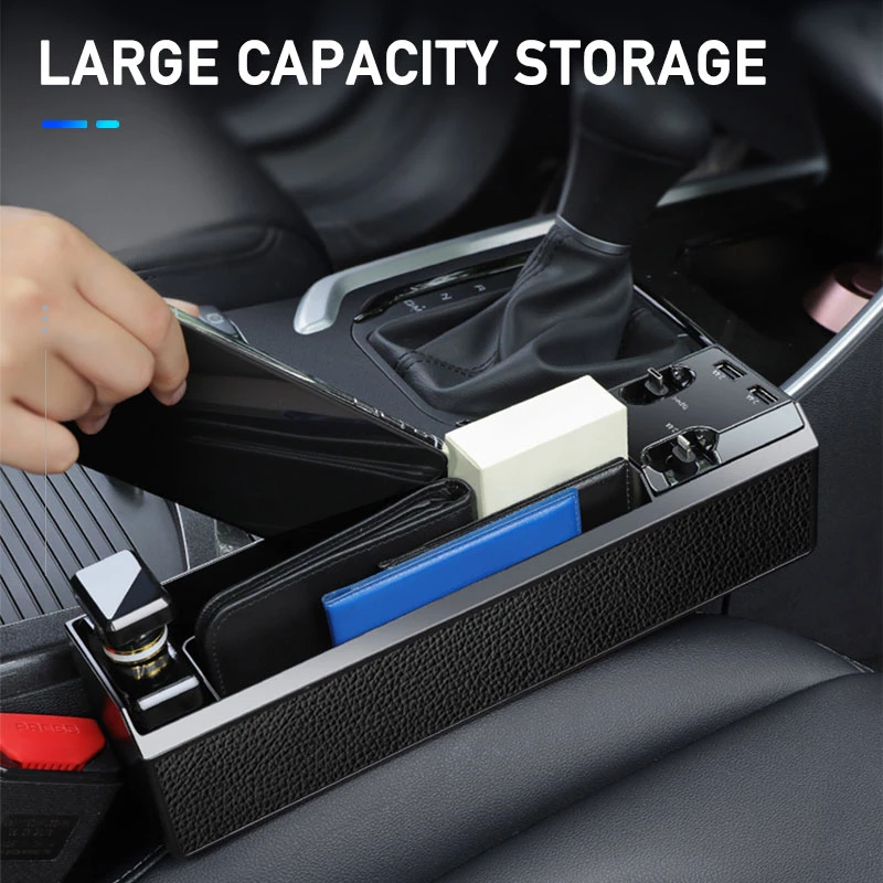 Luxury Car Gap Storage Box with Power Cable
